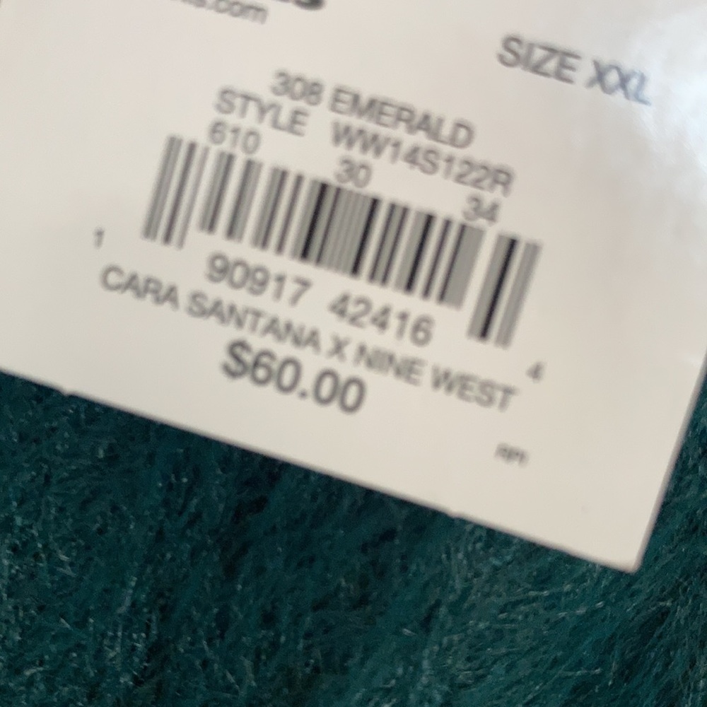 Relist 4/9 Nine West sequin chevron stripe soft green sweater XXL - Picture 14 of 15